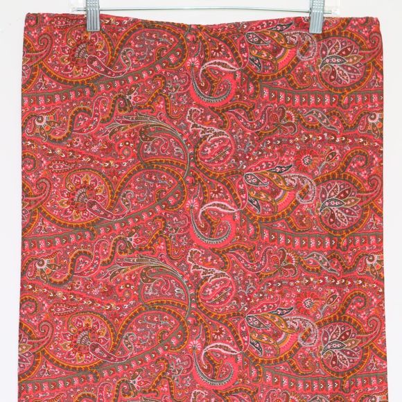 MALIA MILLS - Paisley Design Cotton Drawstring Full Maxi Skirt - Women's Small - Picture 5 of 8